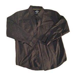 Harley Davidson Mens Size L Button Down Shirt Denim Black Cabo San Lucas Baja